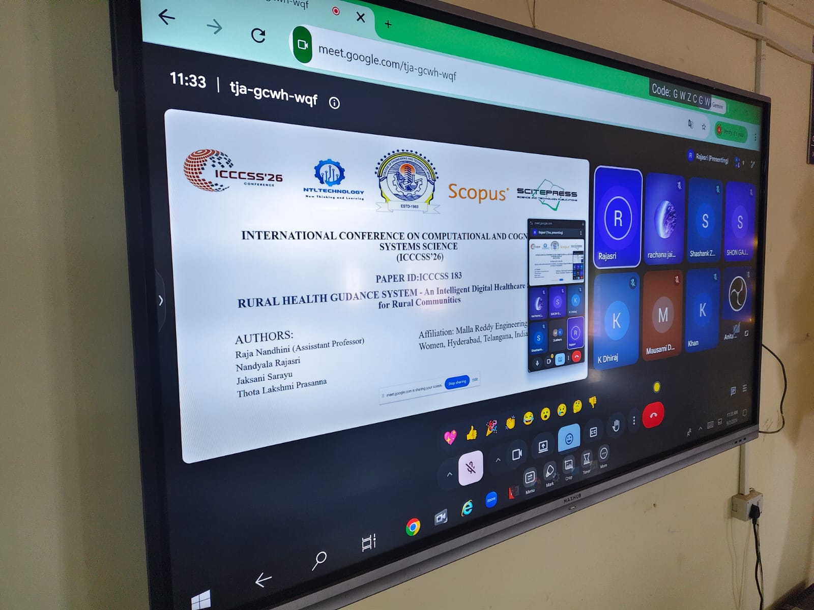 ICCCSS Paper Presentation Online Mode